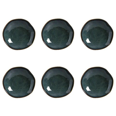 Conjunto de Pratos Fundos 06 Peças Orgânico Oceano Porto Brasil