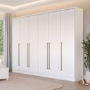 Ver imagem 2 de Quarto de Casal Guarda-Roupa 6 Portas Portugal e Cama Box Casal Monaco Espresso Móveis Branco/Neve