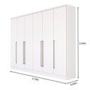 Ver imagem 5 de Quarto de Casal Guarda-Roupa 6 Portas Portugal e Cama Box Casal Monaco Espresso Móveis Branco/Neve