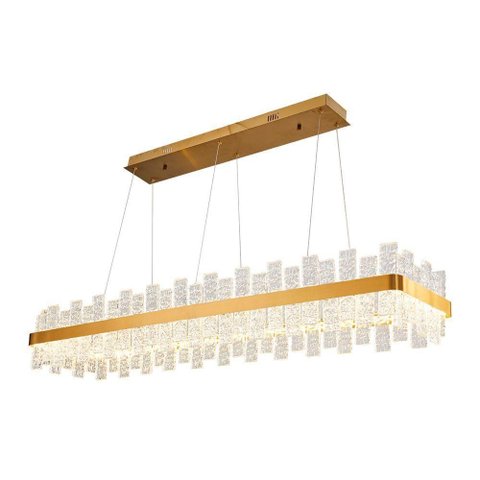 Lustre Pendente Nordecor Lowy 2764 Dourado Brilho Led Bivolt