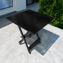 Ver imagem 1 de Mesa Dobrável 70x70 Retrátil de Madeira - Preto