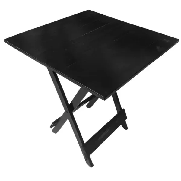 Ver imagem 4 de Mesa Dobrável 70x70 Retrátil de Madeira - Preto