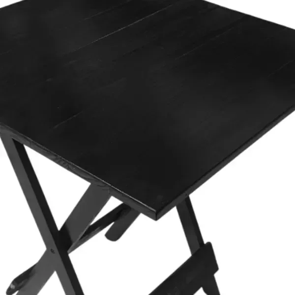 Ver imagem 5 de Mesa Dobrável 70x70 Retrátil de Madeira - Preto