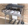 Churrasqueira Luxo 65x41 Inox Com Kit Giratório 5 Espetos LOJA DE CHURRASQUEIRA LIRK-65 Cinza - 8