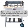 Churrasqueira Luxo 65x41 Inox Com Kit Giratório 5 Espetos LOJA DE CHURRASQUEIRA LIRK-65 Cinza - 5