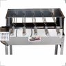 Churrasqueira Luxo 65x41 Inox Com Kit Giratório 5 Espetos LOJA DE CHURRASQUEIRA LIRK-65 Cinza - 6