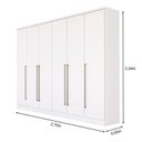 Ver imagem 5 de Quarto de Casal Guarda-Roupa 6 Portas Portugal e Cama Casal Grecia Espresso Móveis Branco/Neve