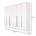 Ver imagem 5 de Quarto de Casal Guarda-Roupa 6 Portas Portugal e Cama Box Casal Queen Monaco Espresso Móveis Branco/Neve