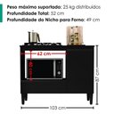 Ver imagem 3 de Balcao para Forno e Cooktop 1 Porta 1 Gaveta 103 cm Dinamarca Preto Rudk
