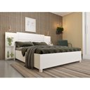 Ver imagem 3 de Quarto de Casal Guarda-Roupa 6 Portas Portugal e Cama Box Casal Monaco com Painel Espresso Móveis Branco/Neve