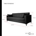 Ver imagem 5 de Sofá Gianni Pé em Aço Acquablock - 220cm - Preto