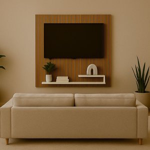 Estante Painel para Tv Ripado até 32 Polegadas Prateleira
