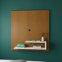 Ver imagem 3 de Estante Painel para Tv Ripado até 32 Polegadas com Prateleira Off White