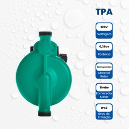 Bomba Monoestágio Tpa 25-12-200 270w Monofásico Motor Thebe Ip42 220v - 4