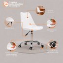Ver imagem 7 de Kit 2 Cadeiras Office Saarinen Giratória Base Cromada com Rodízio e Ajuste de Altura Branco