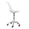 Kit 2 Cadeiras Office Base Cromada com Rodizio Giratória Saarinen Branco - 6