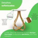 Ver imagem 4 de Mesa de Apoio Lateral 100% MDF 45cm x 45cm x 60cm Rubi Branco
