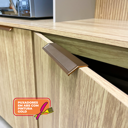 Cozinha Completa 5 Peças 10 Portas 3 Gavetas com Tampo e Painel Ripado Central Glam - 11