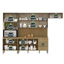 Ver imagem 5 de Cozinha Completa Modulada 5 Peças 10 Portas 3 Gavetas com Tampo e Painel Ripado Central Glam Bege/Freijó/Vanilla/Cp