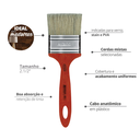 Ver imagem 2 de 12 Unidades Pincel Trincha para Verniz e Stain Tamanho 2.1/2'' Durín