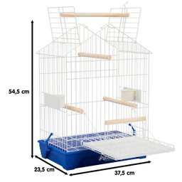 Gaiola Capela Porta e Teto com Poleiro P/ Calopsita Quatiguá:azul - 2
