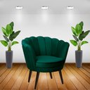 Ver imagem 3 de Kit Duas Poltronas Pétalas em Sued Premium Verde Musgo