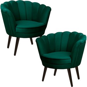 Kit Duas Poltronas Pétalas em Sued Premium Verde Musgo