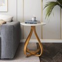 Ver imagem 1 de Mesa de Apoio Lateral 100% MDF 45cm 45cm x 70cm Rubi Branco
