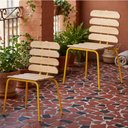 Ver imagem 2 de Kit 6 Cadeiras Base Tubular Fixa Reno Amarelo