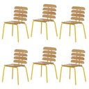 Ver imagem 1 de Kit 6 Cadeiras Base Tubular Fixa Reno Amarelo