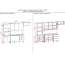 Ver imagem 4 de Cozinha Completa Modulada 5 Peças 10 Portas 3 Gavetas Painel Ripado Central e Balcão Pia sem Tampo Glam Bege/Freijó/Vanilla/Cp