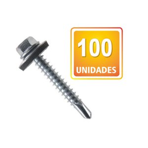Parafuso Ponta Broca 5,5mmx2" Sextavado Com Arruela 100un Vila