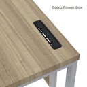 Ver imagem 3 de Estação de Trabalho Mesa Plataforma Escritório Tubular para 1 Pessoa com Caixa de Tomada PE40TUB