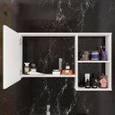 Ver imagem 2 de Espelheira para Banheiro Lotus 1 Porta 1 Prateleira MDP com Espelho 80cm Branca Movelove