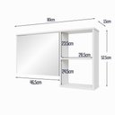 Ver imagem 5 de Espelheira para Banheiro Lotus 1 Porta 1 Prateleira MDP com Espelho 80cm Branca Movelove