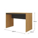 Ver imagem 3 de Mesa Escrivaninha de Escritório Office 118cm Pequim M001180 Cor Lâmina Mel/Preto - Ozini Móveis