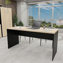 Ver imagem 6 de Conjunto 4 Peças com Mesa para Escritório, Gaveteiro e 2 Armários Carvalho Preto Bege