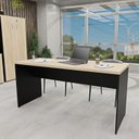 Ver imagem 5 de Conjunto 4 Peças com Mesa para Escritório, Gaveteiro e 2 Armários Carvalho Preto Bege