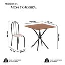 Ver imagem 4 de Conjunto de Mesa Tubular 70x70cm Tampo em MDF com 4 Cadeiras Ane B Preto/Botanic Bege