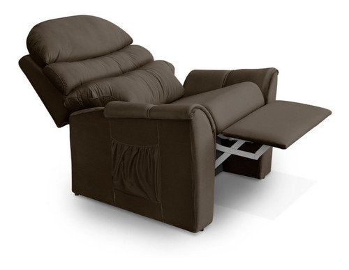 Poltrona Cadeira do Papai Reclinável Grande Confortavel Suede Marrom - 2