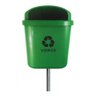 Cesto Individual Lixeira Coleta Seletiva 40l com Poste Verde - 9