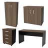 Kit 4 Peças com Mesa para Escritório, Gaveteiro e 2 Armários - 6