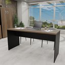 Ver imagem 5 de Conjunto 4 Peças com Mesa para Escritório, Gaveteiro e 2 Armários Nogal Preto Marrom