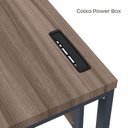 Ver imagem 3 de Estação de Trabalho Mesa Plataforma Escritório Tubular para 1 Pessoa com Caixa Tomada PE40TUB Marrom Walnut/Azul