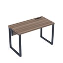 Ver imagem 1 de Estação de Trabalho Mesa Plataforma Escritório Tubular para 1 Pessoa com Caixa Tomada PE40TUB Marrom Walnut/Azul