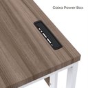 Ver imagem 3 de Estação de Trabalho Mesa Plataforma Escritório Tubular para 1 Pessoa com Caixa de Tomada PE40TUB Marrom/Walnut/Branco