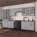 Ver imagem 1 de Armário de Cozinha Modulada Completa Fidelitá Nara 100% MDF 6 Peças 360cm 16 Portas 2 Gavetas sem
