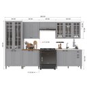 Ver imagem 4 de Armário de Cozinha Modulada Completa Fidelitá Nara 100% MDF 6 Peças 360cm 16 Portas 2 Gavetas sem