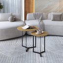 Ver imagem 4 de Conjunto Mesa Lateral de Canto Trento 100% MDF 57cm x 45cm x 45cm Marrom