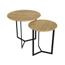 Ver imagem 2 de Conjunto Mesa Lateral de Canto Trento 100% MDF 57cm x 45cm x 45cm Marrom